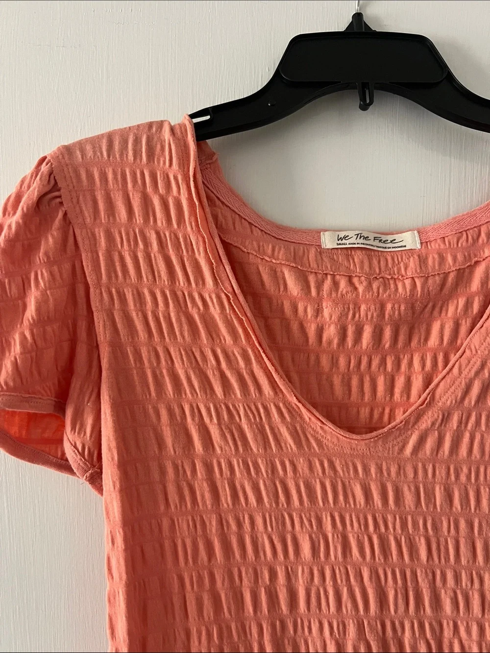 We The Free Coral Short Sleeve Textured Tee